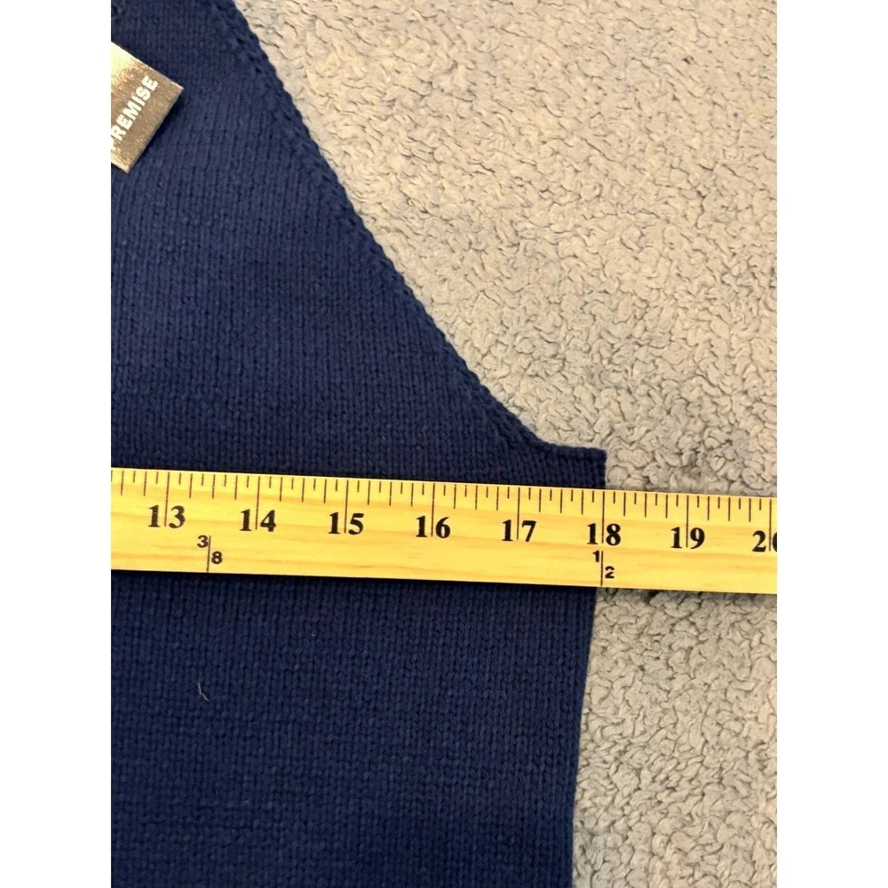 NWT Premise Sweater Womens Large Navy Blue Sleeveless Mock Neck Pullover Casual